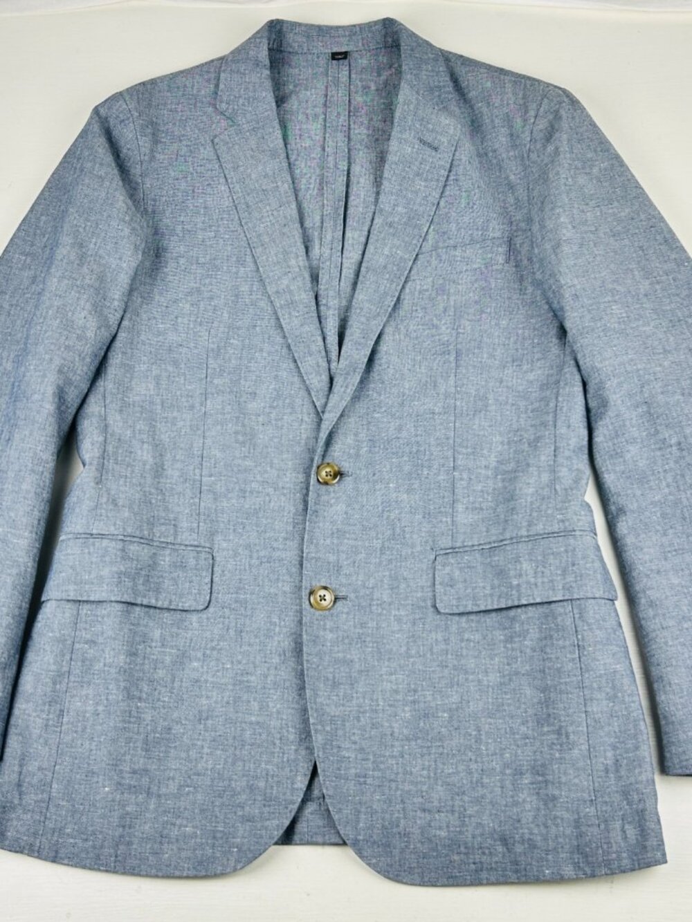 J.Crew Ludlow Blazer 36R Blue Chambray Somelos Cotton Linen Sport Coat